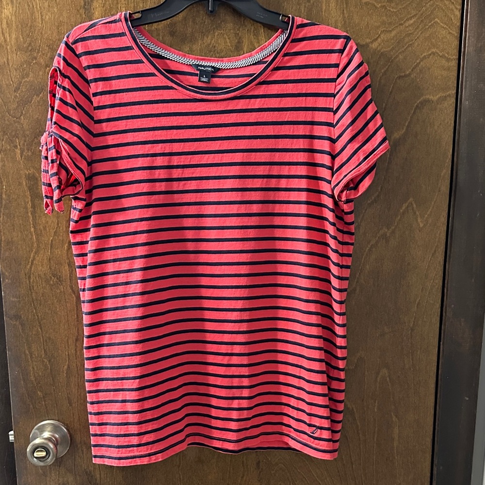 Nautica Red and Blue Short Sleeve Tee